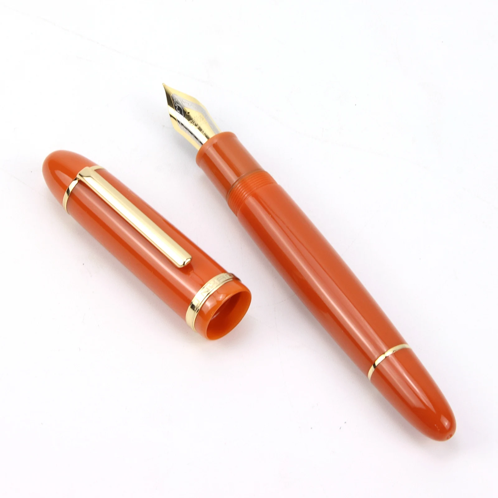 Jinhao Acrilico Fountain Pen com Sliver Clipe f 05mm Nibs Cores Material Escolar jinhao acrilico fountain pen com sliver clipe f 05mm nibs cores material escolar