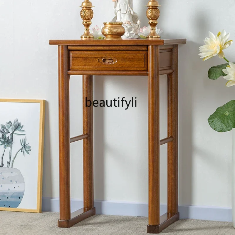

Small Altar Buddha Shrine Household Buddha Niche Altar Modern Altar Incense Burner Table a Long Narrow Table New Chinese Style