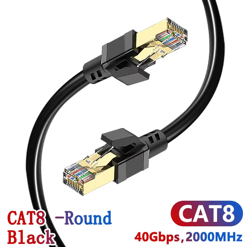 High-Speed CAT8 Ethernet Cable - Shielded 40Gbps RJ45 Network Cable, Multiple Lengths Available