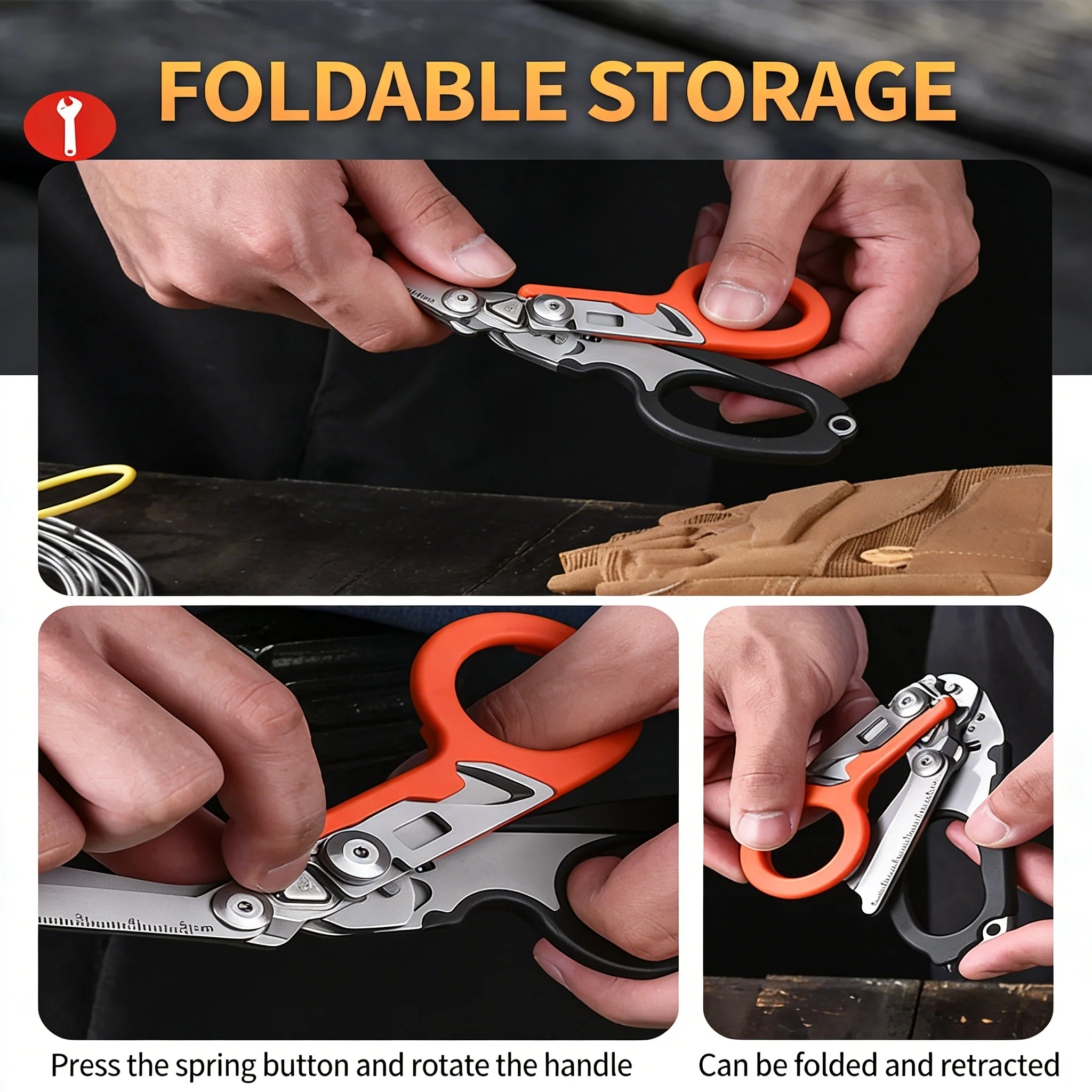 Multifunctional Emergency Response Shears - With Strap Cutter & Glass Breaker For Outdoor Rescue Image 4