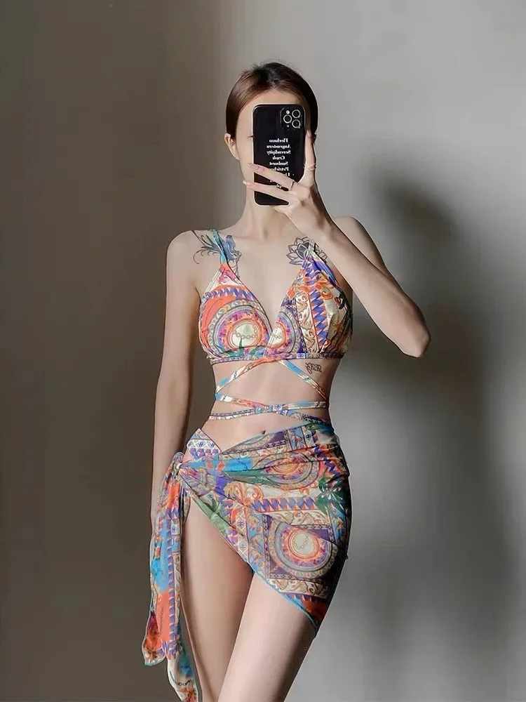 

Hot 2024 Beach Printed Crop Top Brazilian Bikini Women Bikinis Swimwear Female Swimsuit Two-pieces Trend Bathing Suit Swim Lady