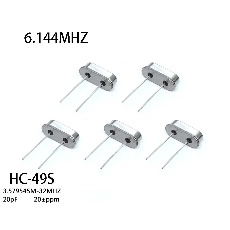 10pcs/LOT 6.144M Quartz Resonator Passive Crystal Oscillator HC-49S 6.144 MHz 49S 6.144MHz