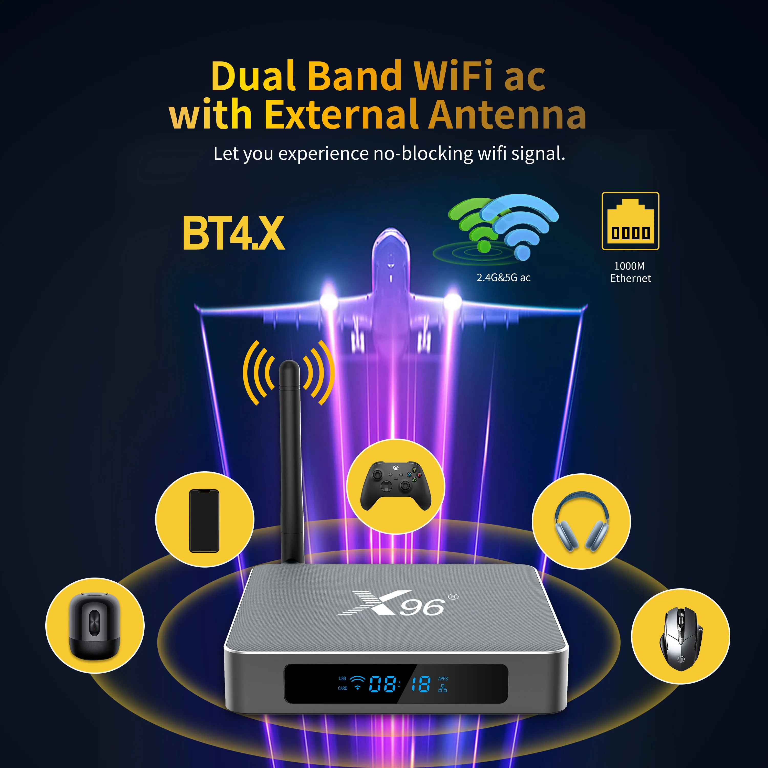 ȵ̵ 9.0 Ʈ TV ڽ, X96, X9, Amlogic S922X, 4G, 32G, 2.4G, 5G,  , BT4.X, 1000M, X96 Max Plus Tanix X4