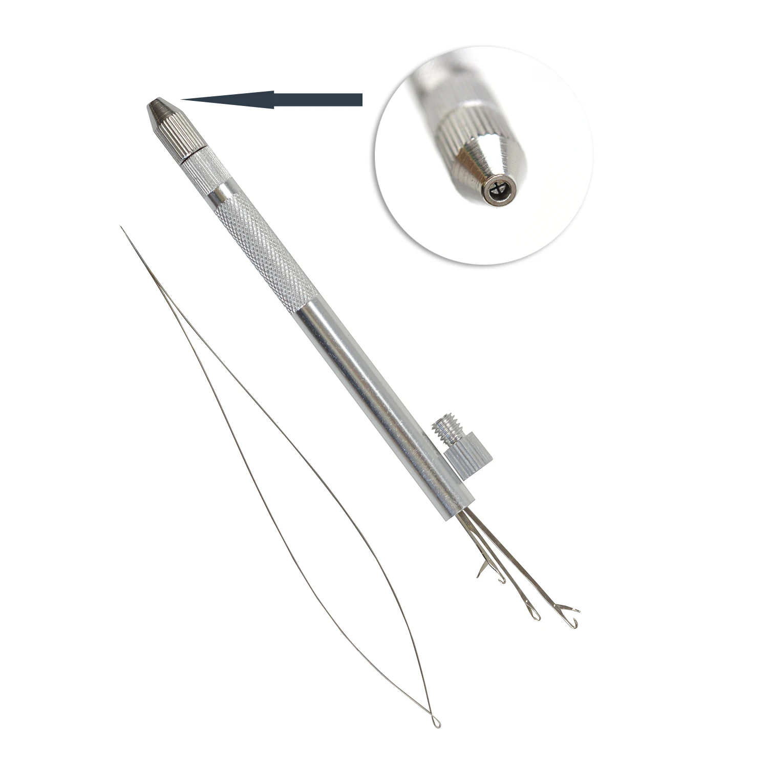1Pc Ventilating Needle for Lace Wig Making Weaving Needles Micro Ring Loop Threader for Hair Extension Tool