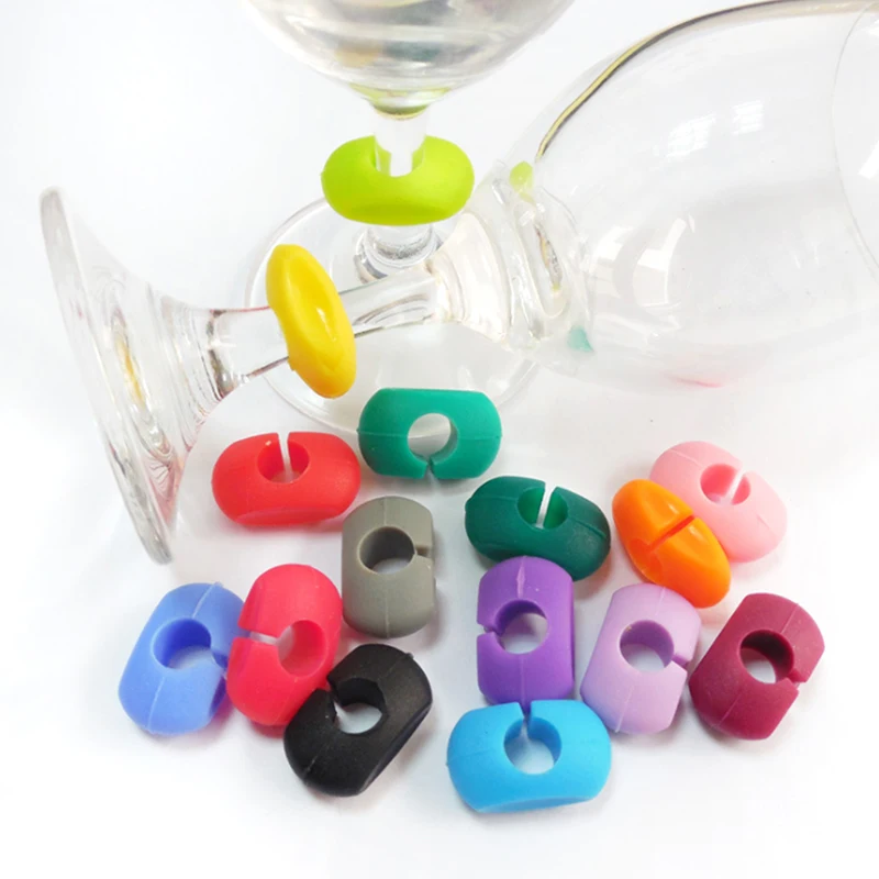 12Pcs Silicone Wine Cup Glass Markers Party Goblet Wine Drinking Cup Marking Tag