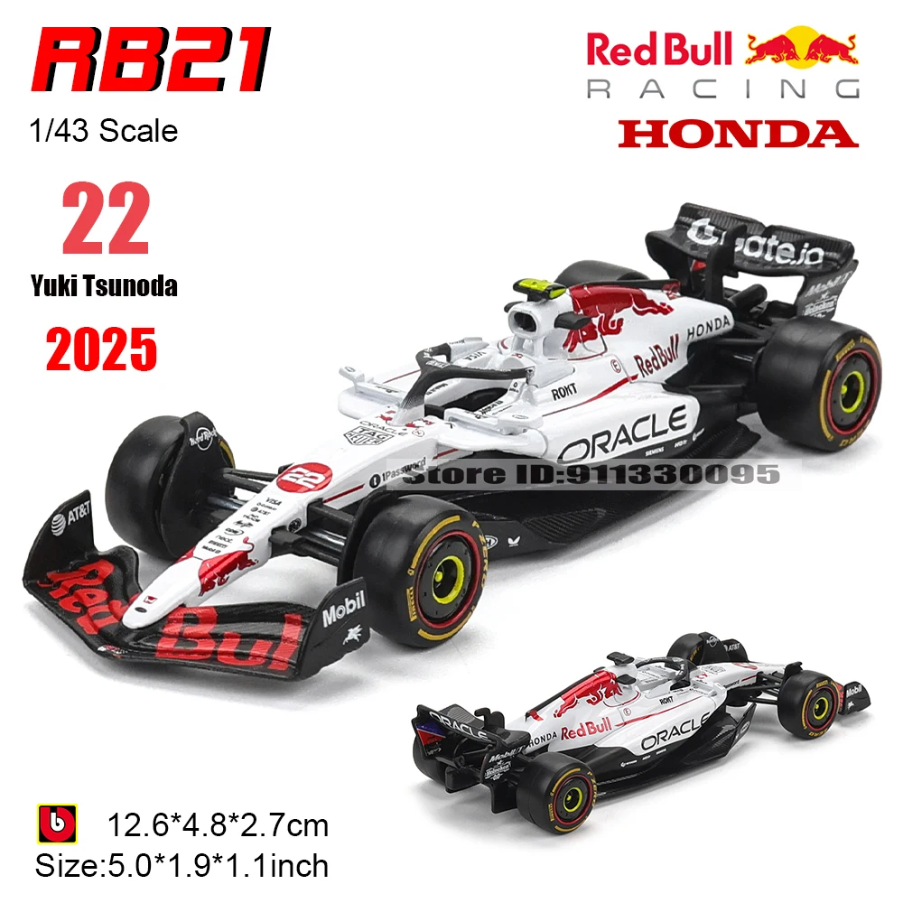 Bburago 1:43 F1 Red Bull RB21 2025 White Japan Station #1