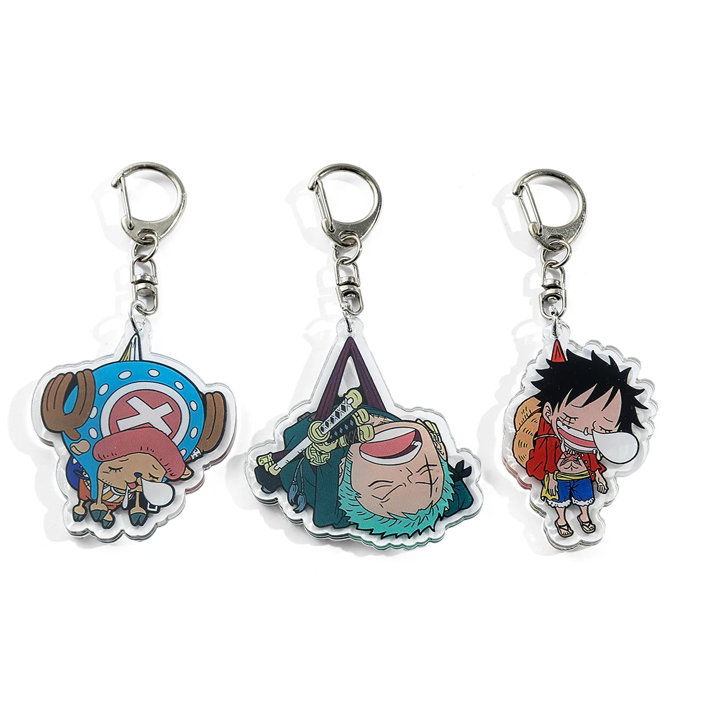 Anime One Piece Luffy Zoro Chopper Acrylic Keychain, Merchandise, Bag, Key Pendant, Gift, Accessories