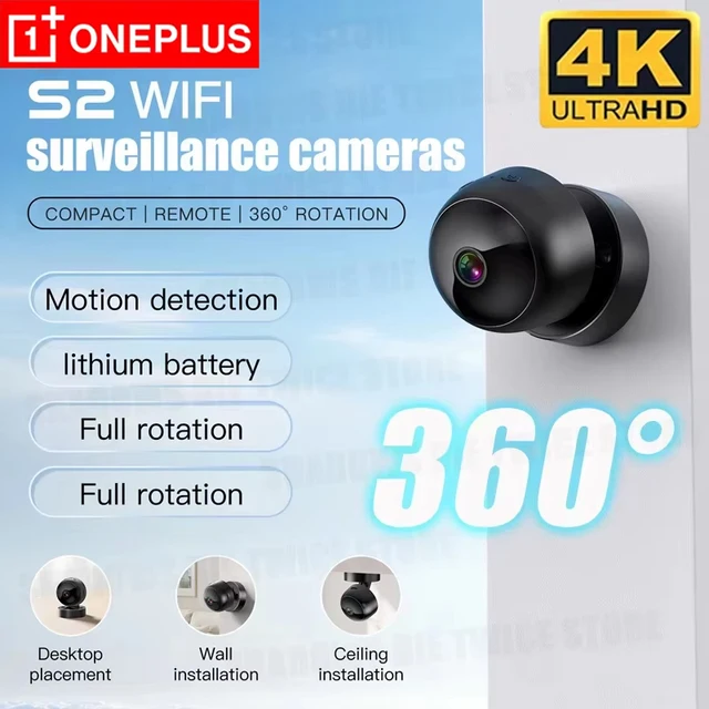 Caméra de sécurité sans fil OnePlus 360 °   Caméra de surveillance intérieure/extérieure avec vision nocturne, détection de mouvement, WiFi HD 4K, couverture complète 1