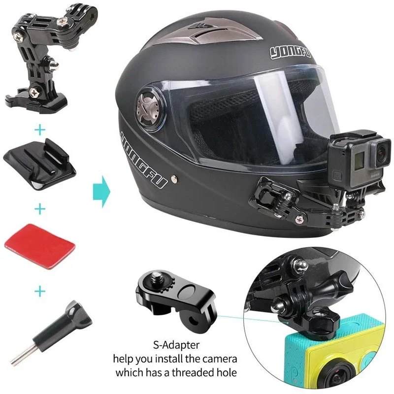 Go Pro Accessories Turntable Button Mount Motorcycle Helmet Chin Bracket Arm For Gopro Hero 12 9 Dji Insta 360 Camera Accessory 6