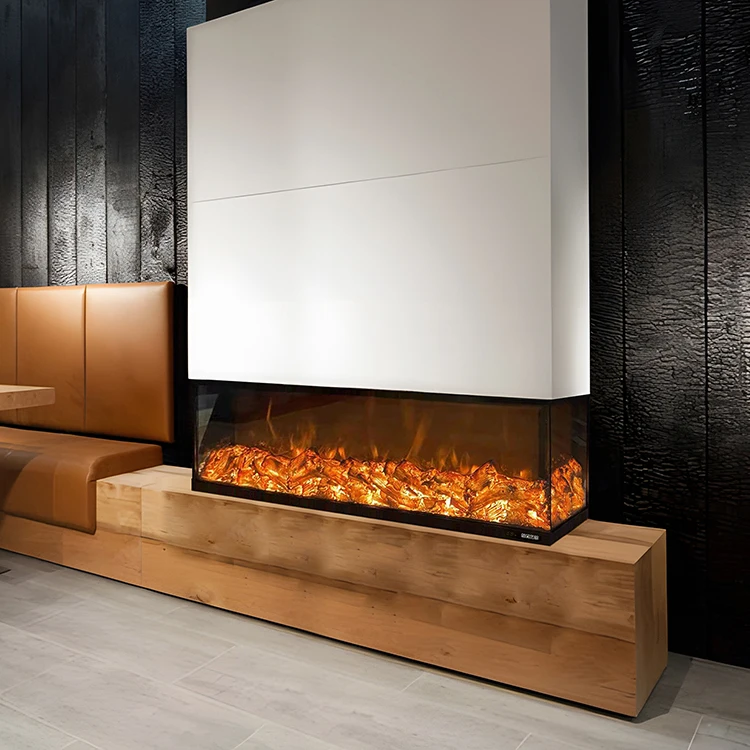 Custom-made Indoor Realistic Electric Fireplaces Flame LED Lighting with Multi Colors Flames Electric Decorative Fireplace