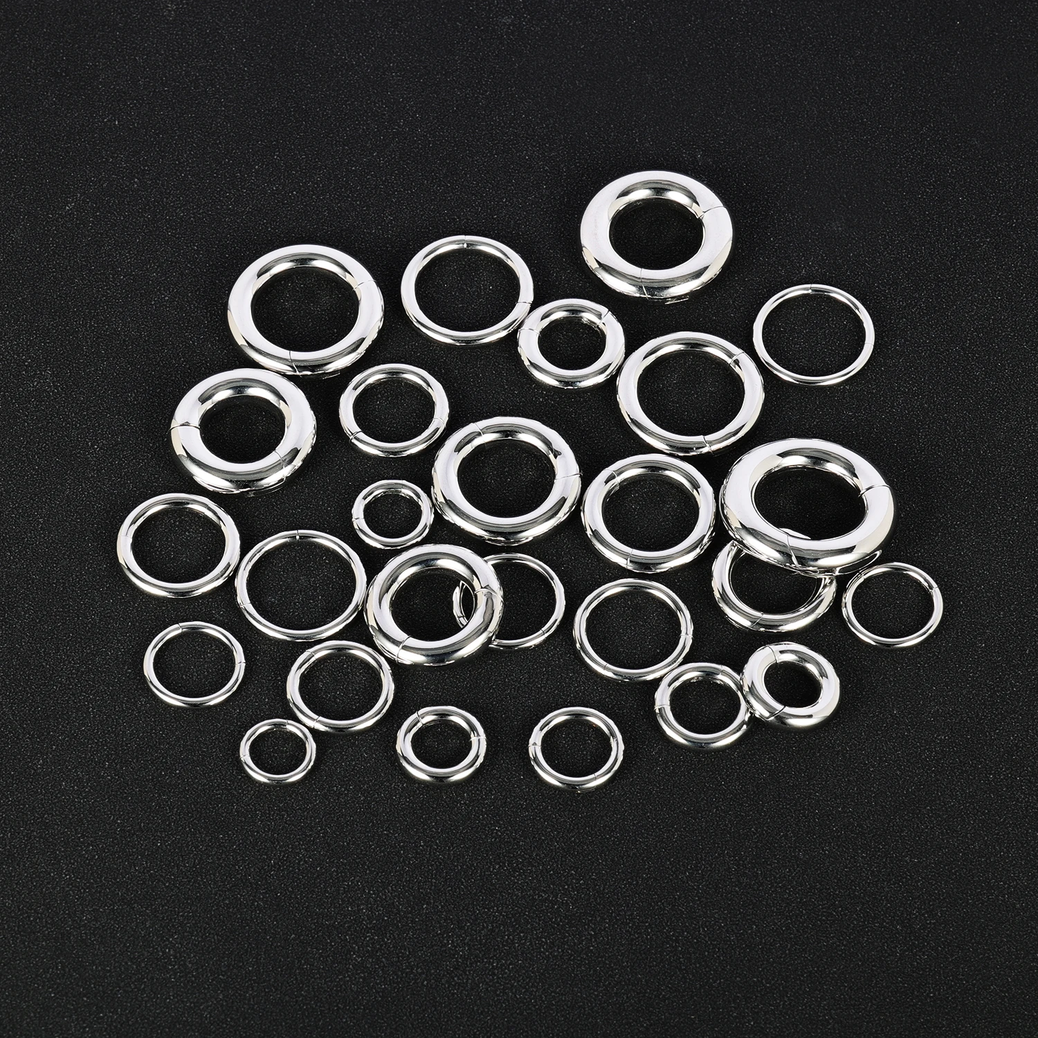 ZS 1PC 대형 후프 귀걸이 316L 스테인레스 스틸 귀 게이지 플러그 펑크 Septum 코 링 2/4/6/8/10/12G BCR 바디 피어싱