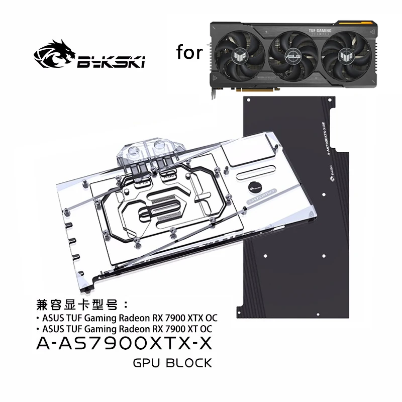Bykski Water Block Uso Per Asus Tuf Radeon Rx 7900 Xt / Xtx Gaming Oc Gpu Card/Radiatore Di Raffreddamento In Rame Rgb Aura/ A-As7900Xtx-X