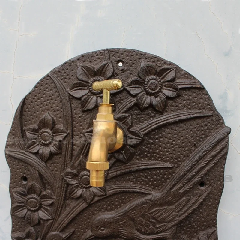 Rustic Cast Iron Wall Mounted Wash Basin, Balcony, Courtyard, Retro Pool, Wall Decoration Crafts, Home Decoration 3