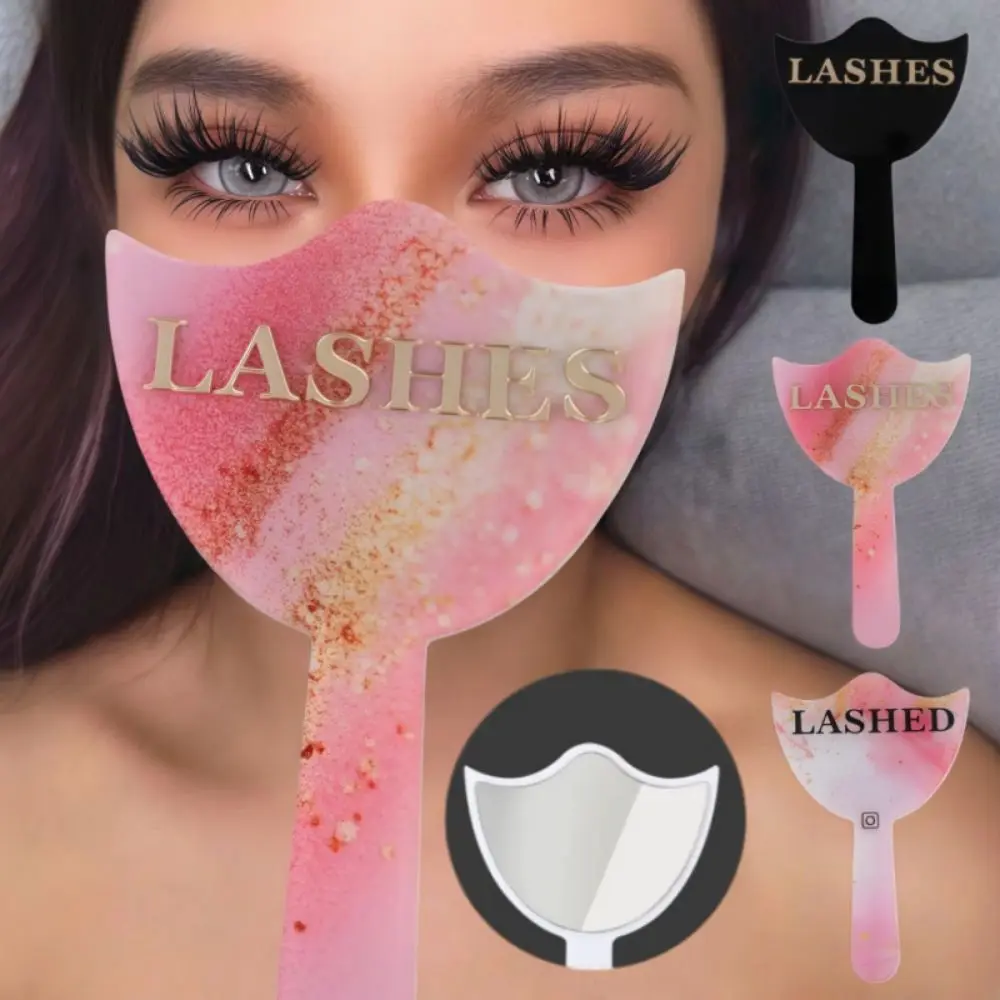 휴대용 속눈썹 기술자 사진 소품 아크릴 거울 소셜 미디어 속눈썹 미용 거울 부드러운 PVC 속눈썹 살롱 속눈썹 카드