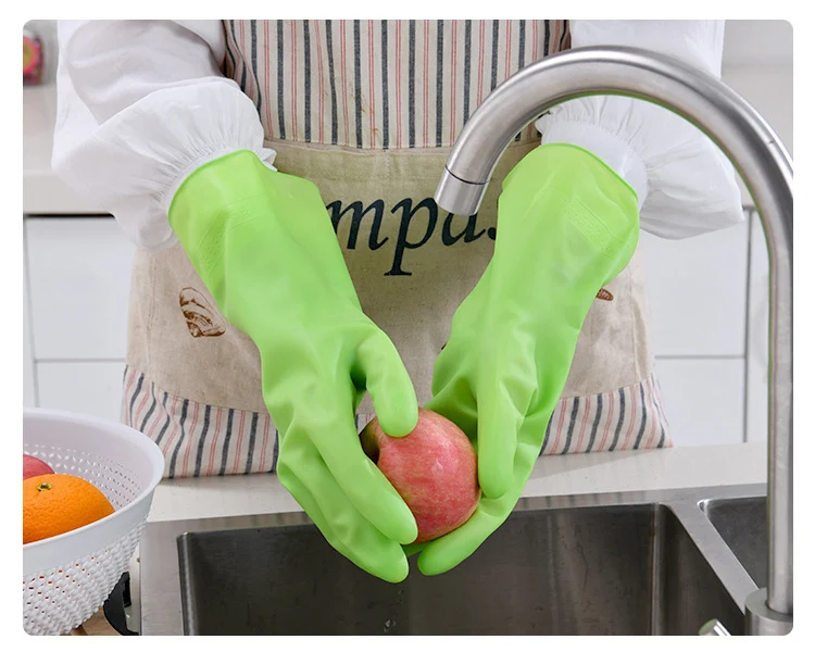 Guantes de limpieza para el hogar, 3 pares de guantes reutilizables para  lavar platos, sin látex, guantes de cocina antideslizantes con forro de