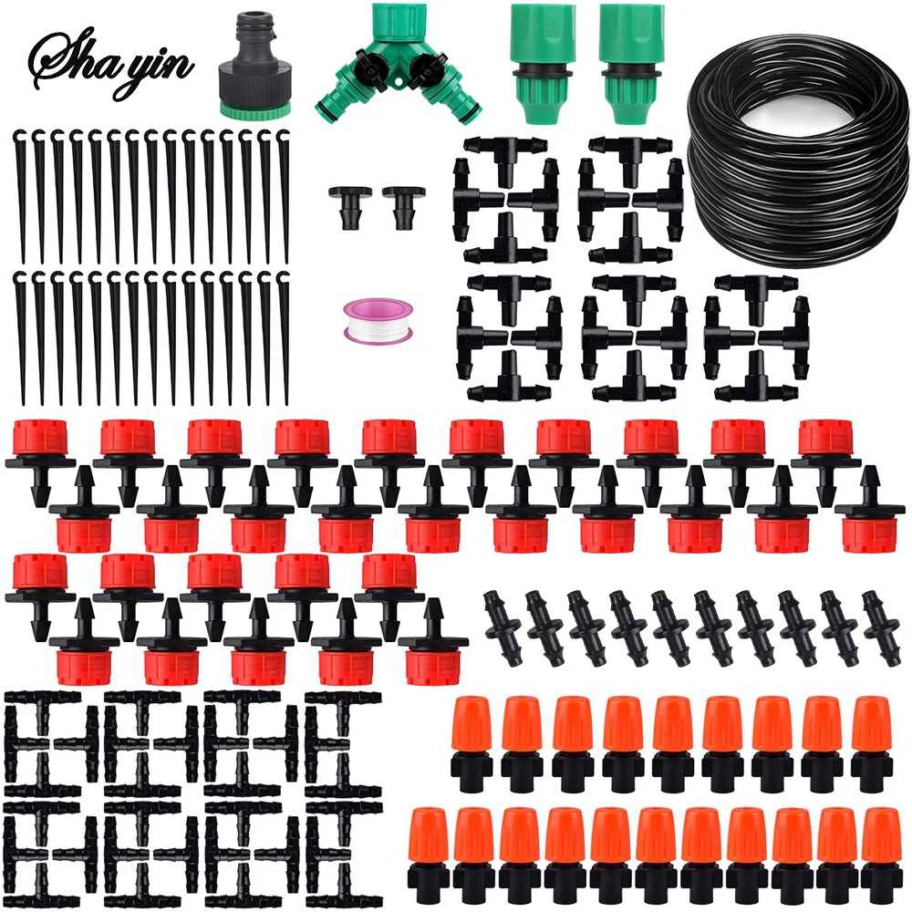 148pcs/set Automatic Watering Drip Irrigation Sprinkler Kit For Garden And Yard Cooling, Dust Removal And Irrigation System