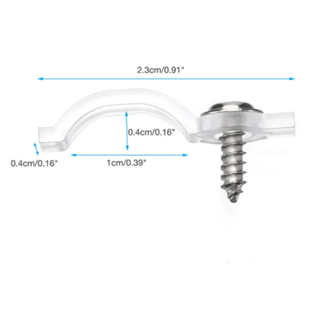 100Pcs LED Light Strip Mounting Bracket Silicone Fixing Clip For 3528 / 5050 / 5630 3014 RGB LED Light Stripincluding Screws