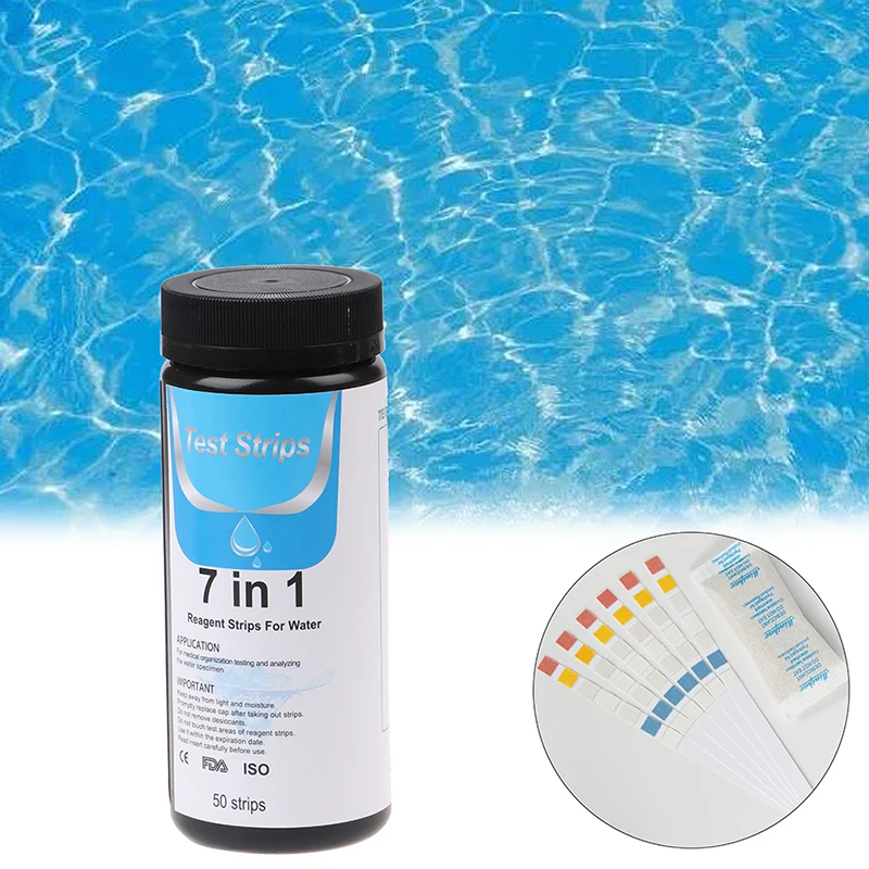 

50pcs 7 in1 Aquarium Fish Tank Water Tropical PH Test Strips Kit Nitrite Nitrate