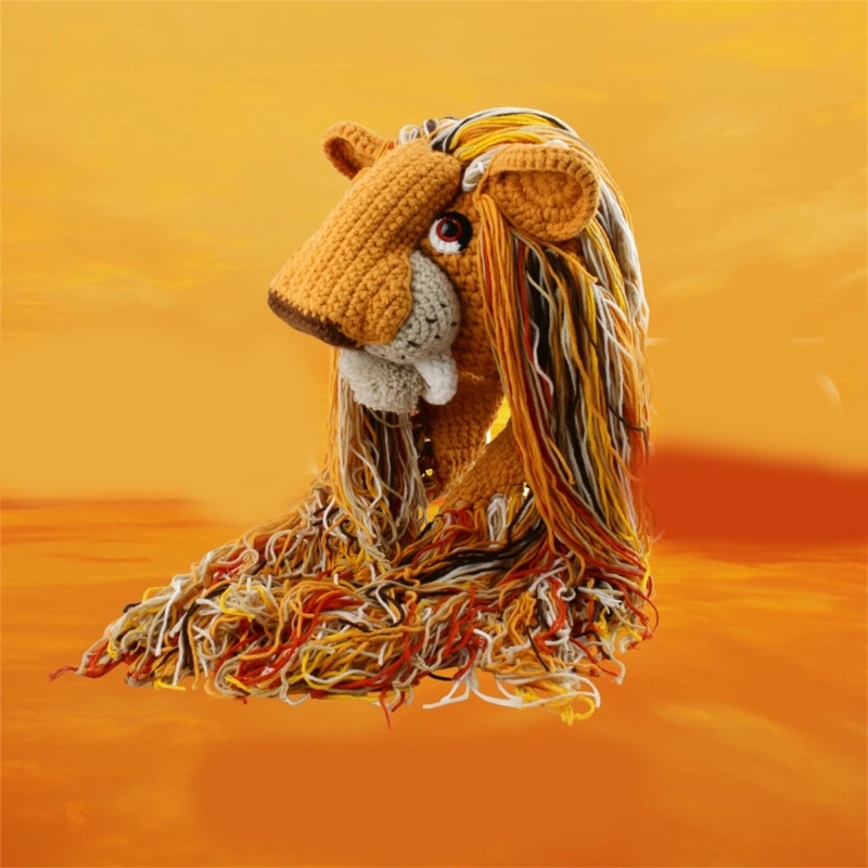 

Halloween Party Hat Slouchy Knitted Hat for Kid Teens Girls Lion Theme