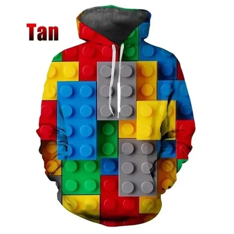 thumbnail image 1 of Sudadera con capucha de moda para hombre, con estampado 3D de bloques de rompecabezas, tendencia de otoño e invierno, sudadera de manga larga de gran tamaño para exteriores, 1 of 5