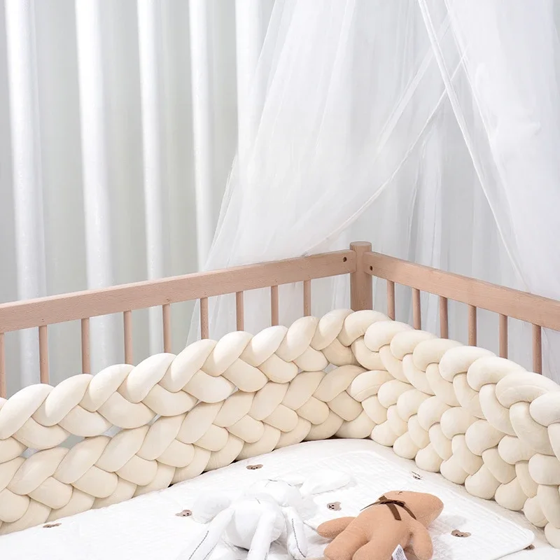 1-4M Baby Bumper Bed Braid Knot Pillow Cushion Bumper Tresse De Lit Bebe  Crib Protector Cot Bumper Room Decor Crib Bedding Set - AliExpress