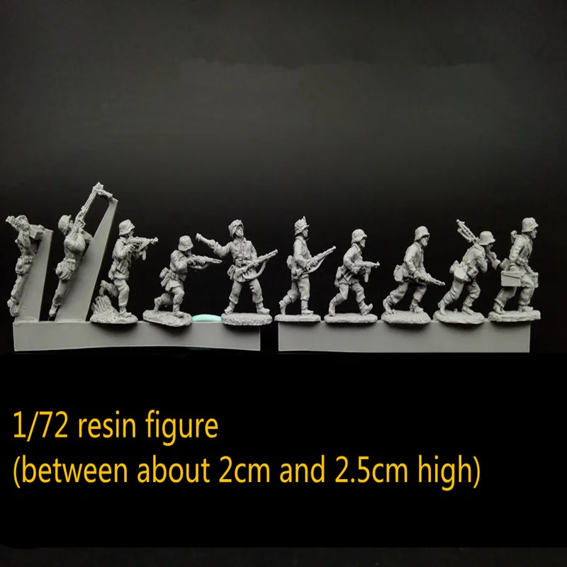 

1/72 Scale Die-Cast Resin Figure Model WWII German Infantry Combat Squad 10-Men Unassembled Unpainted Free Shipping
