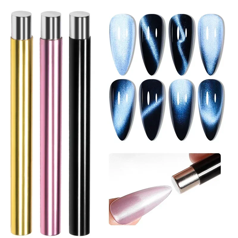 3D Cat Magnetic Nail Art Pen 3 Colors Strong Magnetic Stick for DIY Gel Polish Nails Painting-UV Gel Magic Manicure Tools