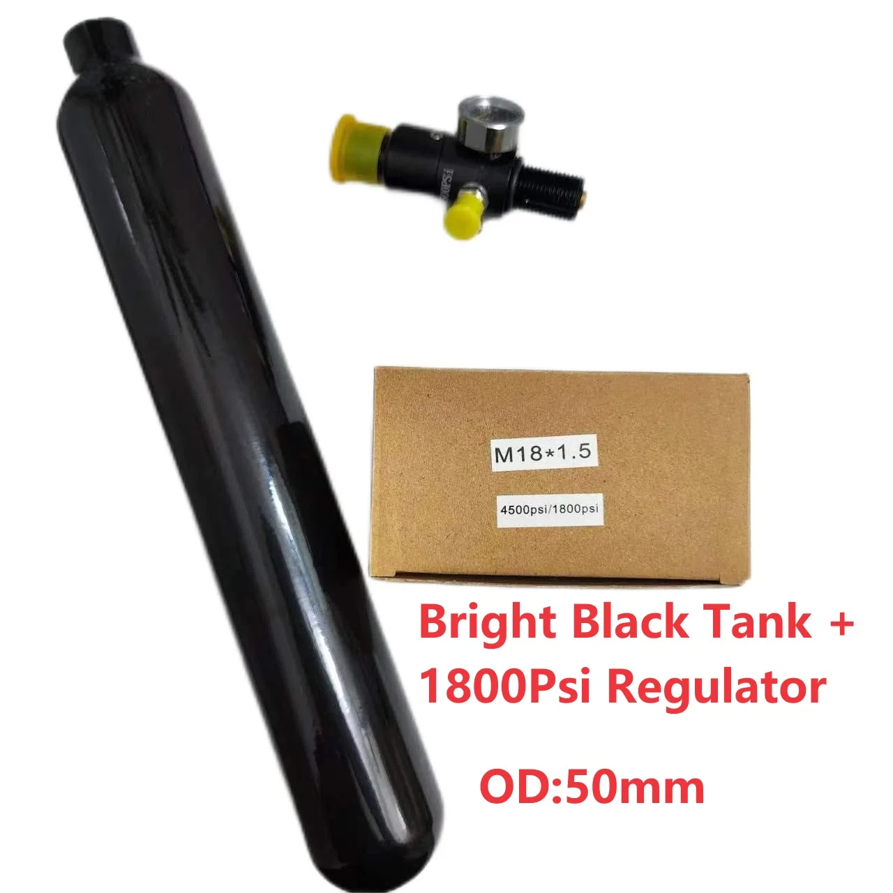 0.38LRound Aluminum Bottle 50mm OD M18*1.5 Inlet Thread Tank Bottle 20Mpa 4500psi Tank Regulator For Cylinder Diving