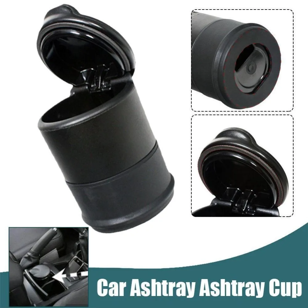 Flame Retardant Materials Car Trash Can with Lid Cylindrical Shape Car Storage Bucket High Temperature Resistance