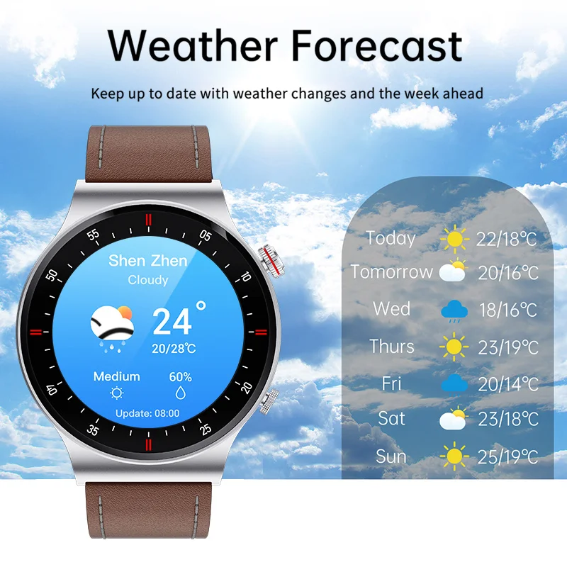 LIGE 2026 NFC Watch For Men Bluetooth Call Smart Watch Android iOS Blood Pressure Smartwatch Weather Full Touch Men's Wristwatch