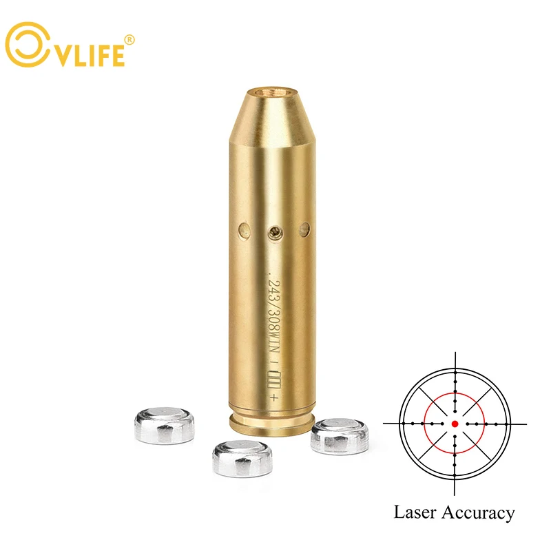 Red Bore Dot Laser Boresight Fit 243 308WIN 7MM 08REM CAL Cartridge Bore Sighter For Pistol Rifle Scope Hunting Adjustme CVLIFE Laser Bore Sight