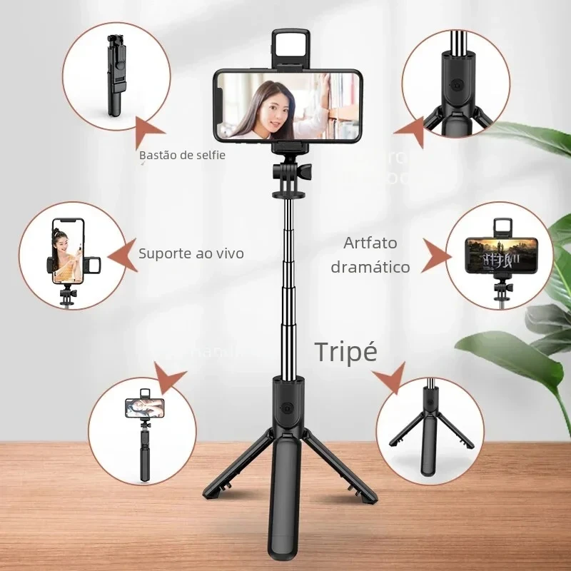 Wireless Bluetooth Selfie Stick with Tripod and Remote Shutter, Phone Holder, Fill Light Option