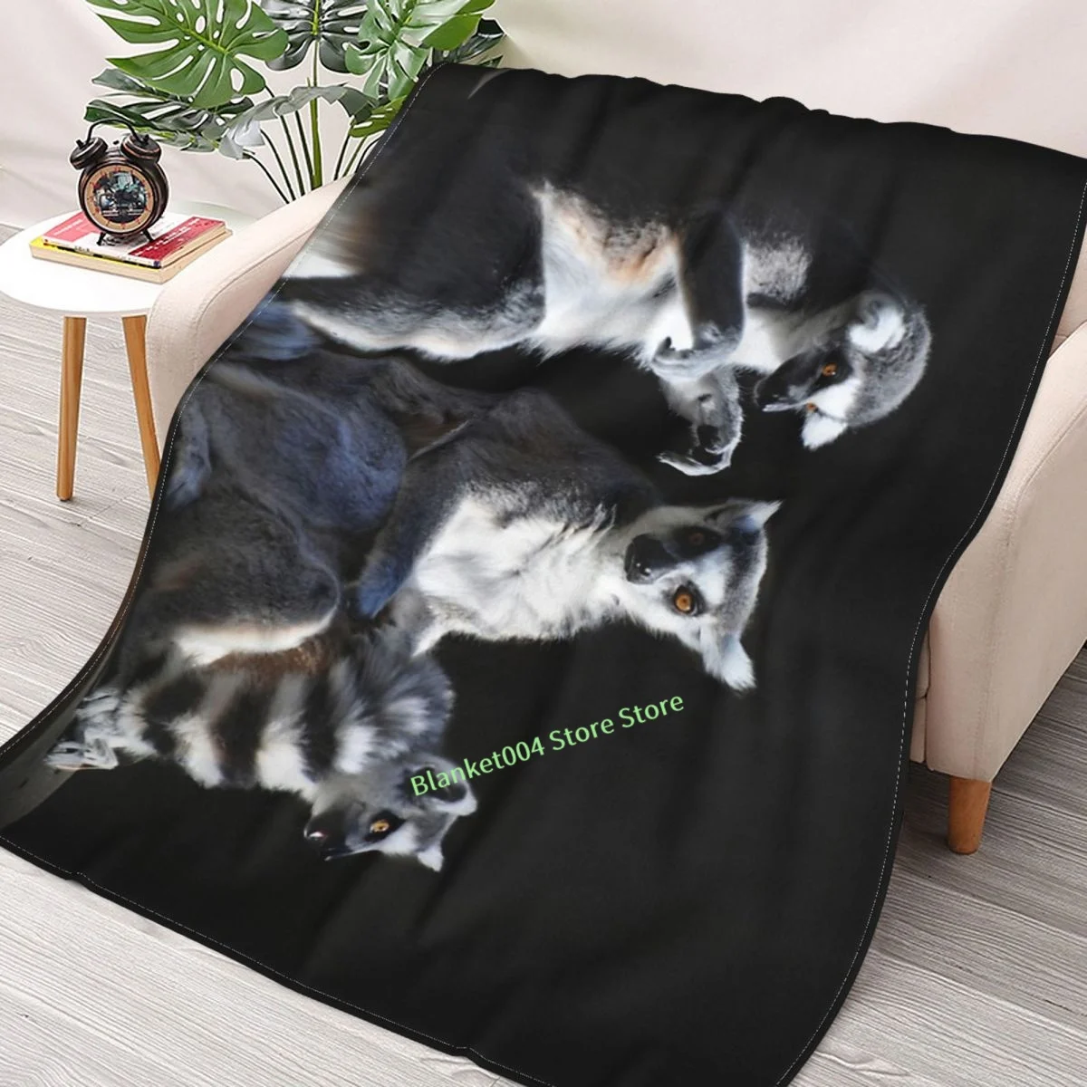 

Ring-tailed Lemur Family Throw Blanket 3D printed sofa bedroom decorative blanket children adult Christmas gift