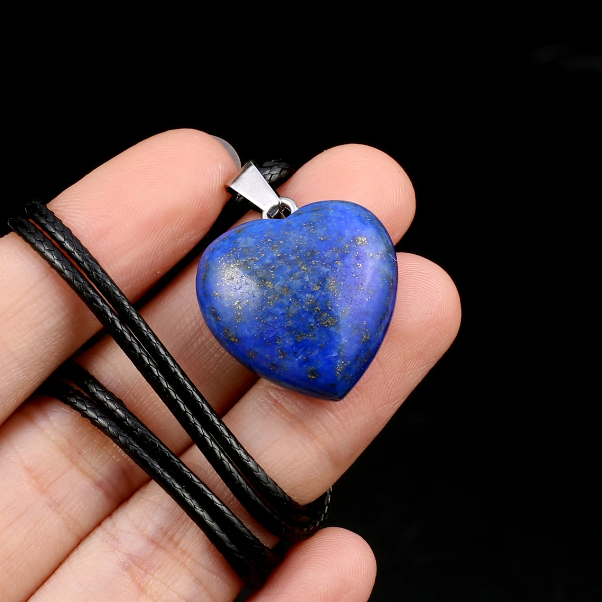 2023 Natural Stone Heart Pendant Necklace Charms Natural Agates Pendant