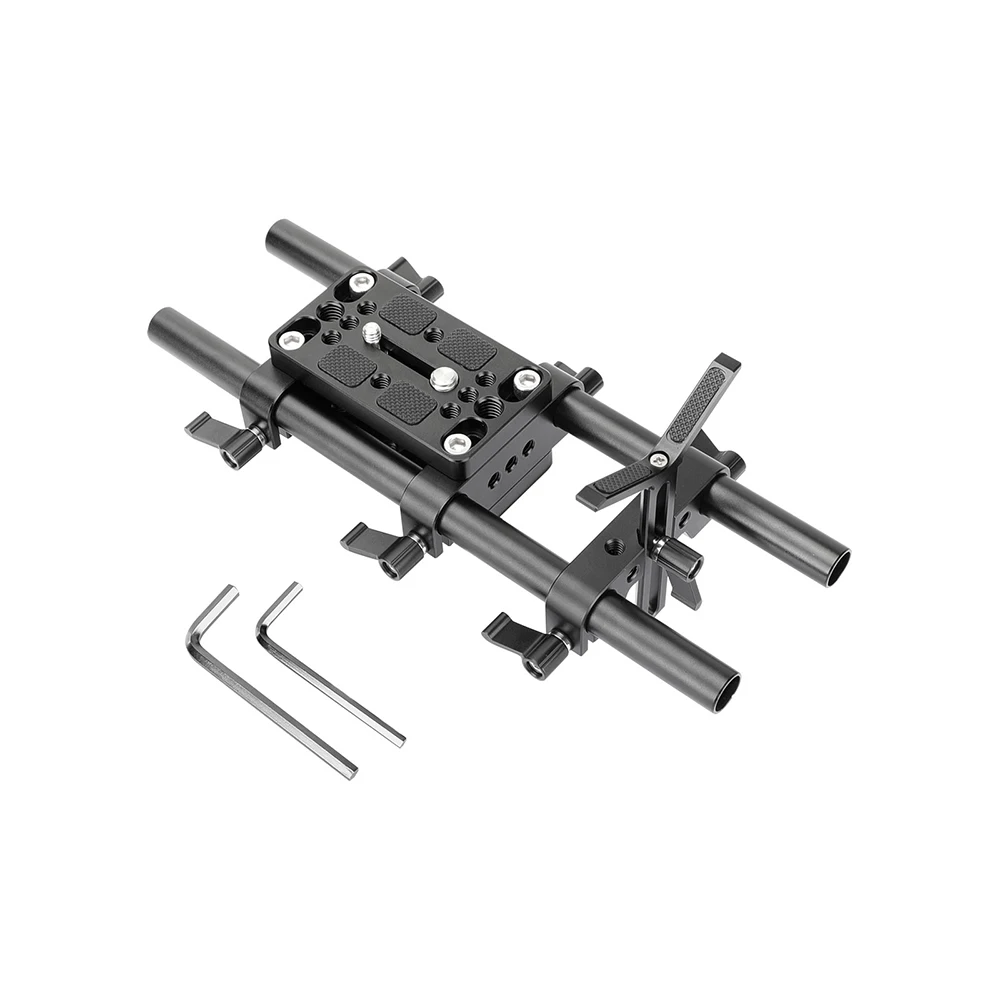 KIMRIG Camera Mounting Plate Pro DSLR Shoulder Mount Support Rig Tripod Mount Plate With Lens Support 15mm Rods For Dslr Cameras camera tripod plate camera mount plate camera base plate
