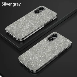 Luxury Gradient Glitter Plating Case - Shimmering Protective Cover for OPPO R15 (Black)