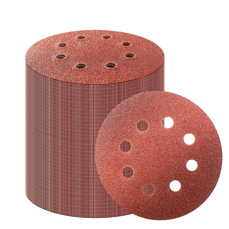 

200 PCS Sanding Disc Set 60--400 Assorted Grits Sandpaper 125MM Flocking Sandpaper With Holes For Orbital Sander