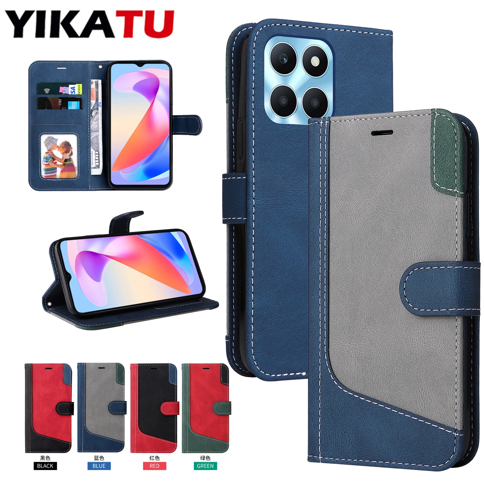 Luxury Leather Wallet Phone Case with Card Holder and Magnetic Closure