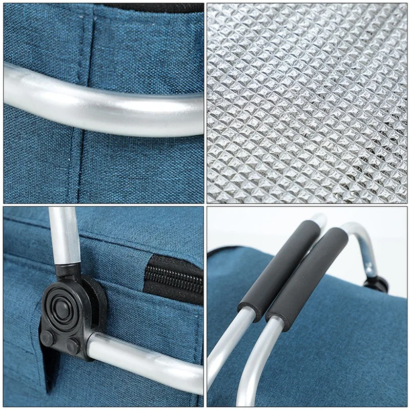 Fashion Large Lunch Bag Folding Portable Fridge Bag Thermal Bag Insulated Lunch Box Cooler Bag For Picnic Beach Food Bag