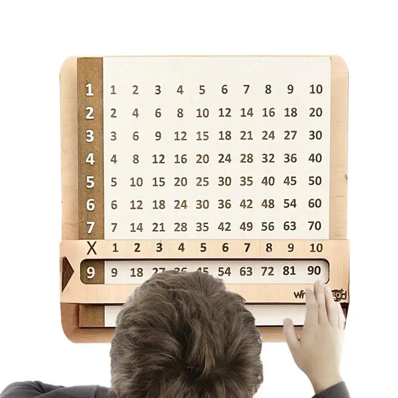 

Multiplication Grid Slider Wooden Math Multiplication Board With Slider Bar Anti-tear Montessori Counting Game For Students
