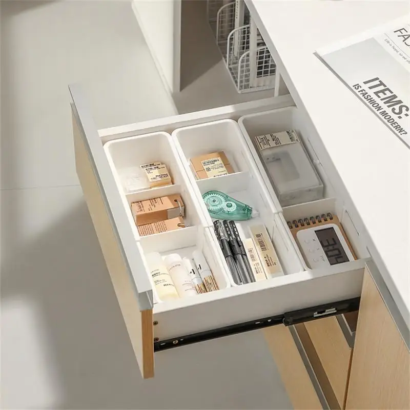 

New Drawer-type Expandable Compartment Storage Box Without Lid Adjustable And Classified Household Items Storage Box