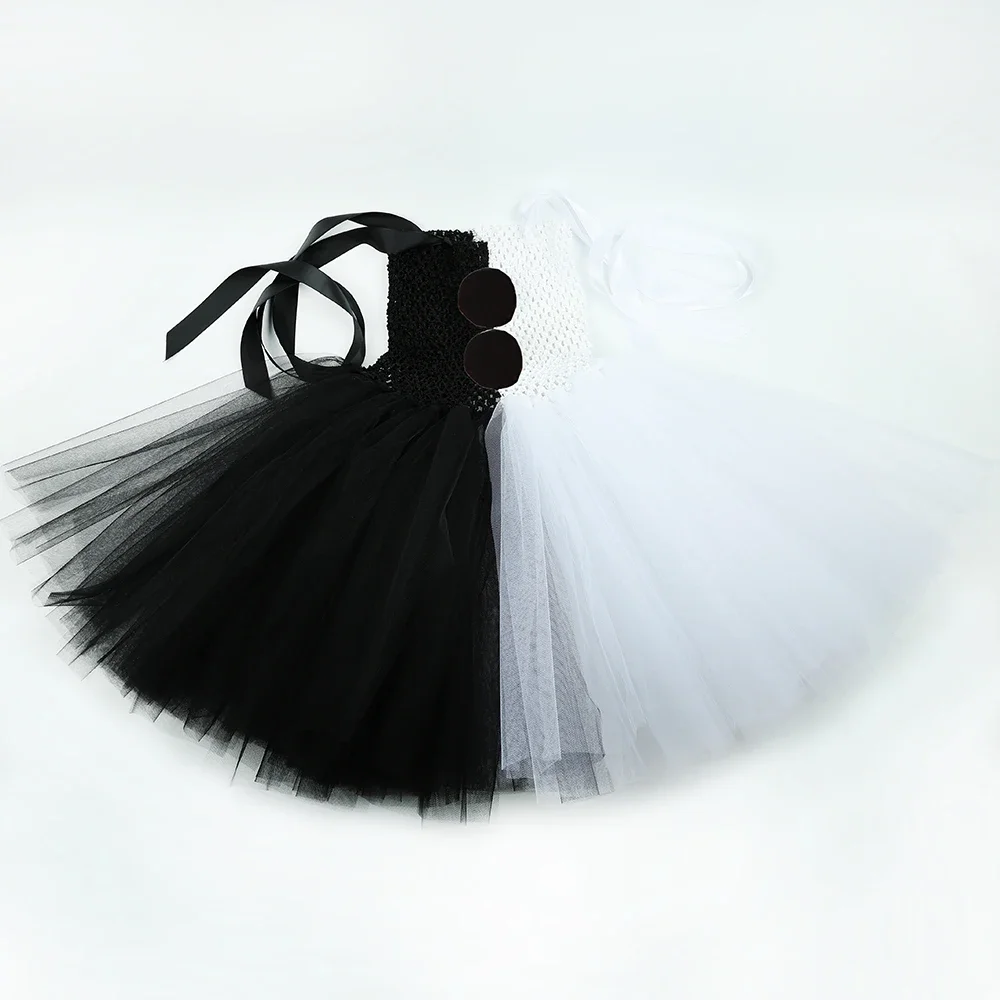 Terrifier Art The Clown Costume Girl Black White Fancy Tutu Dress Horror Joker Dress for Kids Halloween Carnival Party Costumes 6