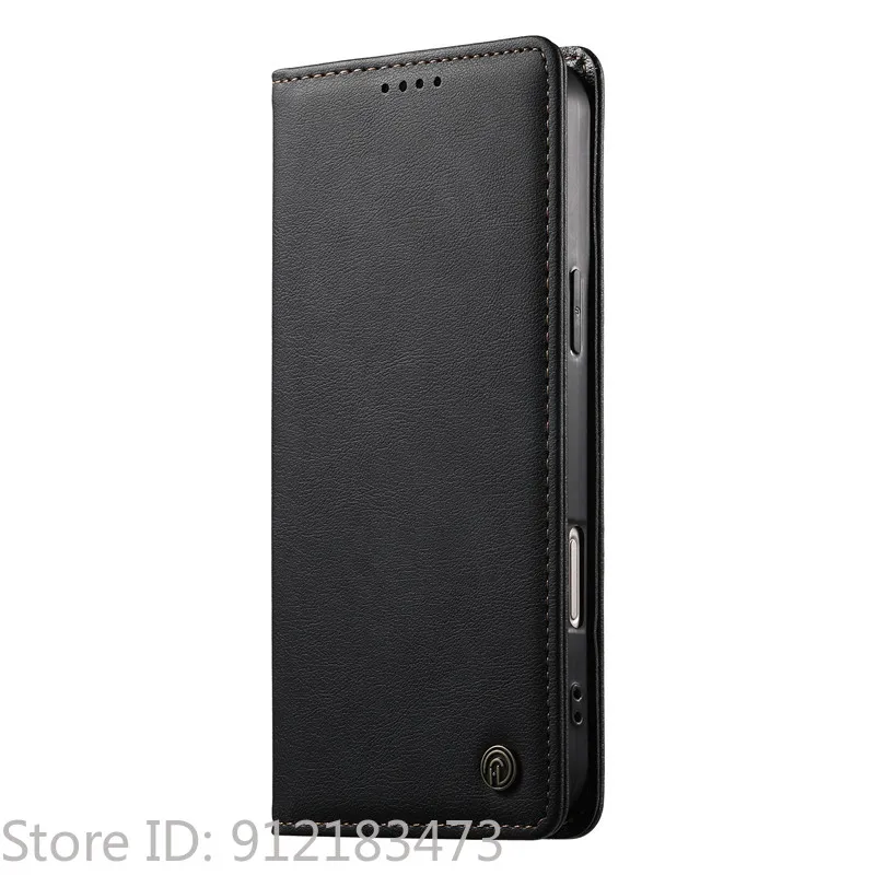 Premium Anti-Theft Leather Flip Phone Case - Business Wallet Design with Matte Book Cover Finish