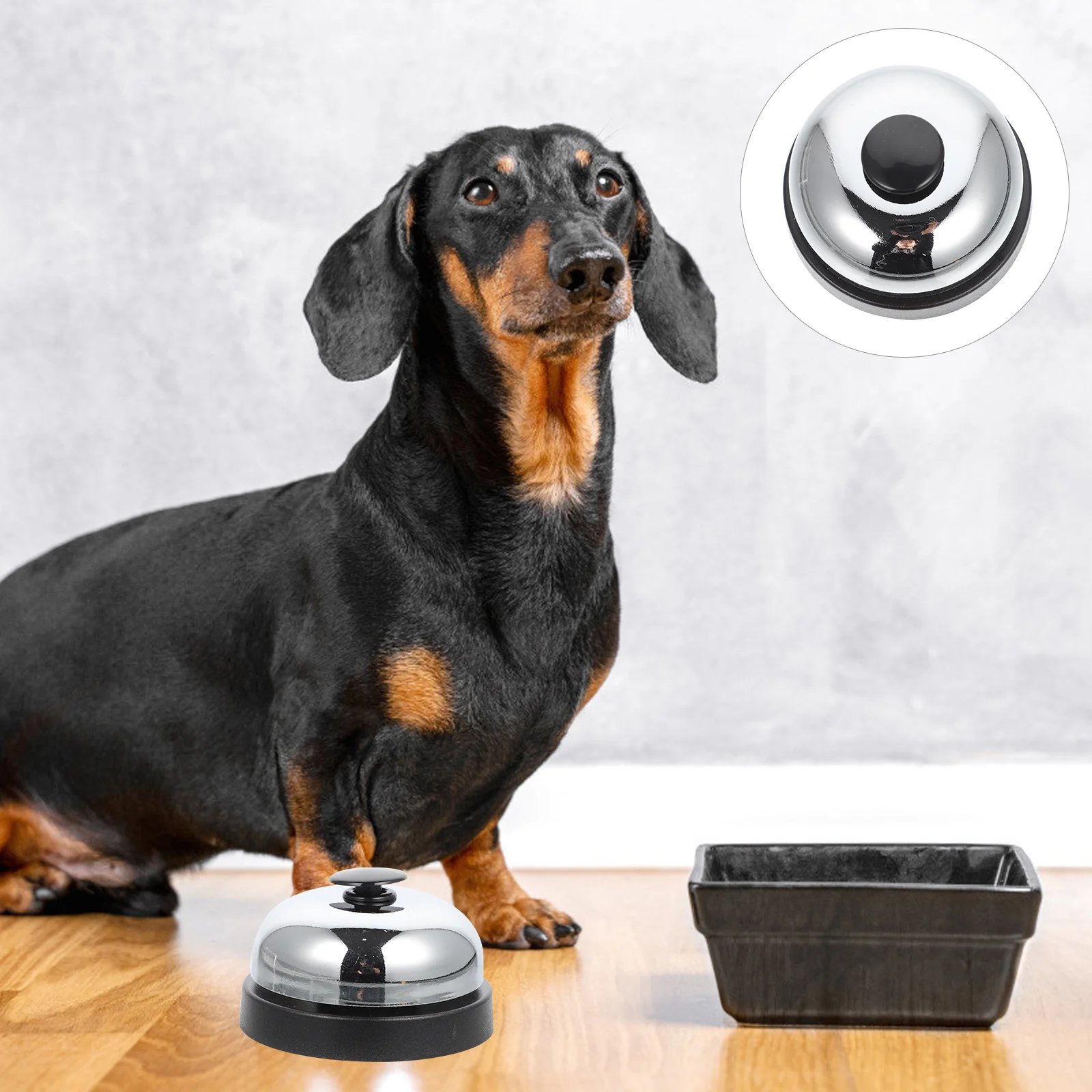 Puppy Call Bell Game The Ringer Customer Service Chrome Metal Hand Table Calling