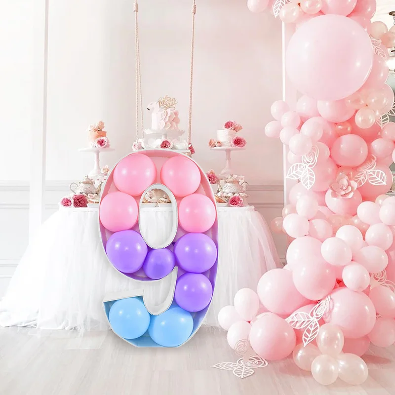 

1set Large Number Filled Balloon Box Birthday Party 1st Birthday Banquet Baby Shower DIY Decoration Accessories Anniversary
