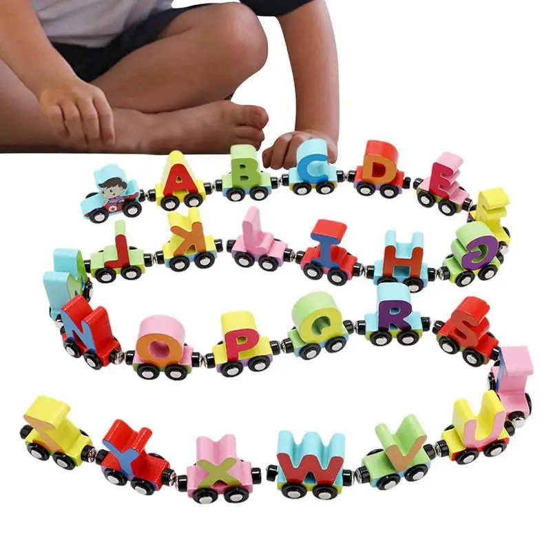 

Wooden Magnetic Train Wooden Magnetic Trains For Kids Colorful Number/Letter Train Montessori Educational Toys For Boys And