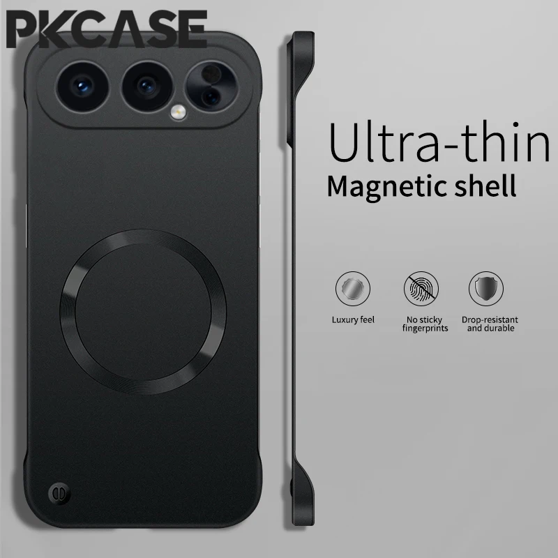 Enhanced Metal Magnetic Frameless Shockproof Wireless Charging Phone Case
