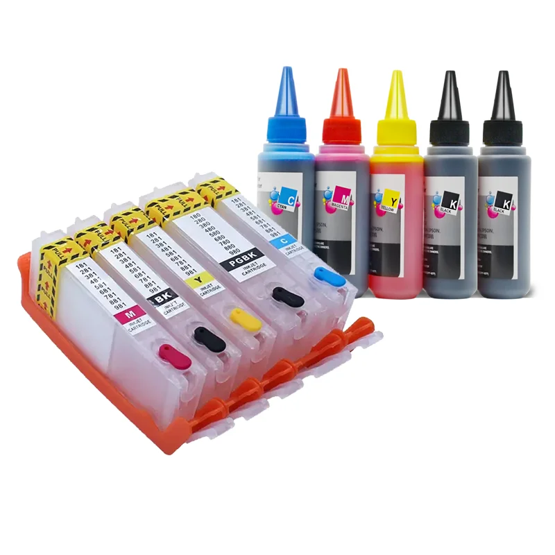 Cartucho de Tinta Vazio da Suficiência para Canon com Microplaquetas do Arc Pgi580 Cli-581 Ts6150 Ts8150 Ts9150 Tr7550 Ts8250 Ts705 Ts8350 Ts6350 Peças - Imagem 4