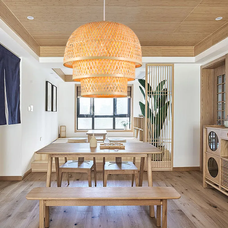 

Chandelier restaurant Chinese lantern lamp Chinese style tea room creative bamboo weaving Zen Hsinchu art bamboo lamp