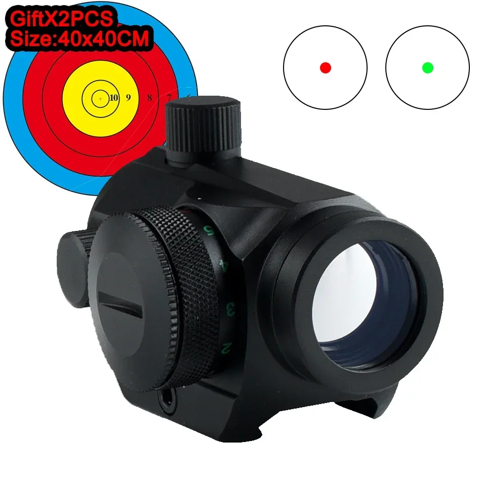 

1x25 Red Dot Sight 2 MOA Compact Reflex Sight Collimator Glock Airsoft Scope Adjustable Optics Tactical Rifle Scope for Hunting
